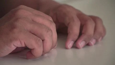 Fingers drumming on desk surface showing impatience and anxiety. Waiting, Stock Footage 341925776