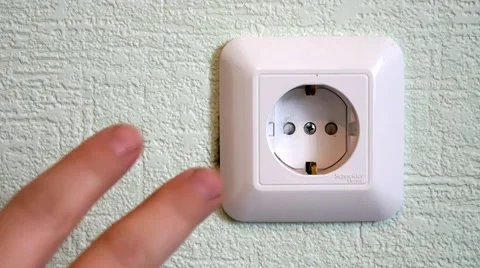 The fingers in an electrical outlet 1 Stock Footage 47326153