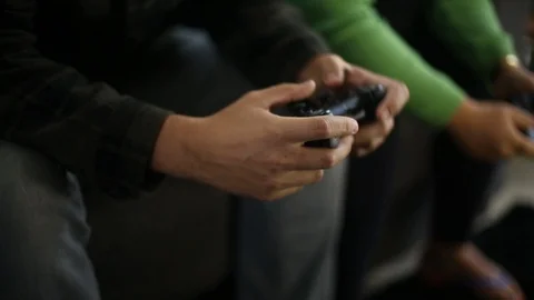 Fingers on the joystick Vídeo Stock 128699736