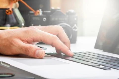 Fingers on the keyboard Stock Photos