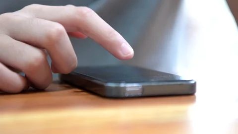 Fingers make gestures touching smartphone. Stock-Footage 90992773