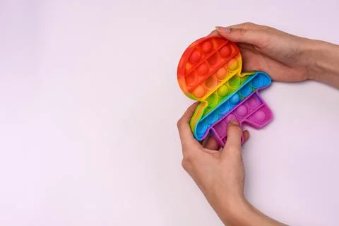 Fingers press the sensor to pop it. mock up Stock Photos