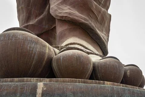 Fingers of statue of unity with bright dramatic sky at day from different ang Photos