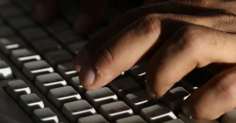 Fingers Taping Keyboard Stock Footage 83770685