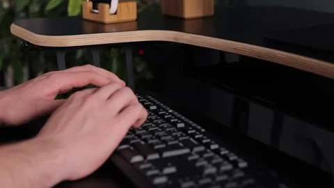 Fingers tapping, hands working, desk accessories Stock Footage 277609480