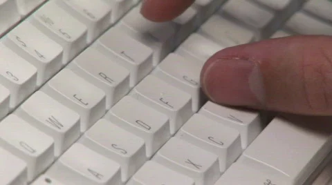 Fingers type on a Keyboard Video stock 68185