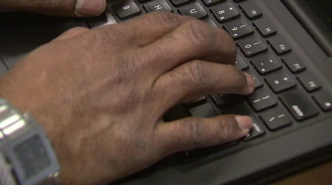 Fingers type on keyboard Stock Footage 479698