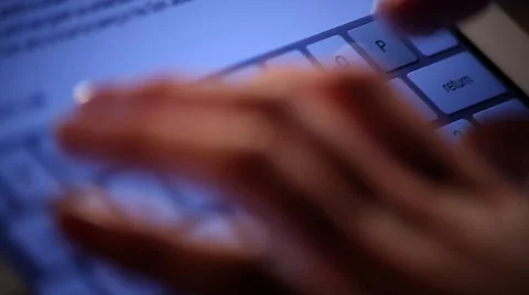 Fingers typing close up on ipad Stock Footage 47487080