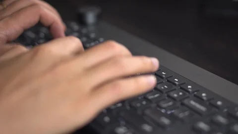 Fingers Typing on Computer Keyboard - 4k Stock Footage 121490628