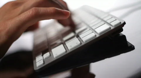 Fingers Typing Focus Pull Stock Footage 764279