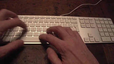 Fingers Typing on Keyboard from Above Video stock 45193745