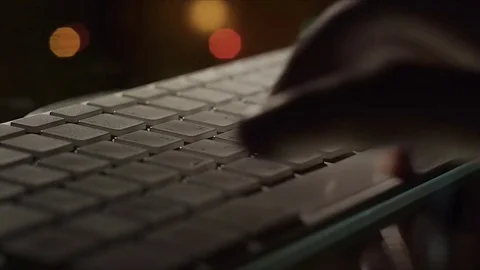 Fingers typing on the keyboard close-up Stock Footage 72379726