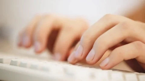 Fingers typing on keyboard Stock Footage 81328889