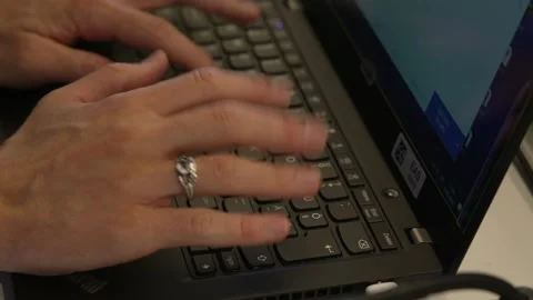 Fingers Typing Keyboard Stock Footage 134166427