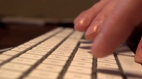 Fingers Typing on Keyboard Side with Shallow Focus Video stock 45193844
