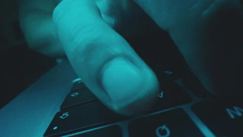 Fingers typing laptop Stock Footage 234349077