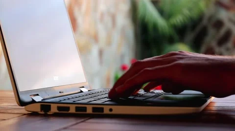 Fingers Typing On A Laptop Keyboard  動画素材 64656459