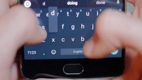Fingers typing speed up Stock-Footage 84305546