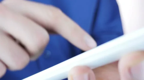 Fingers Using Tablet In Office Stock Footage 64051552