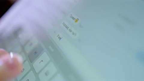 Fingers of woman typing reply on message of best friend Stock Footage 231721328