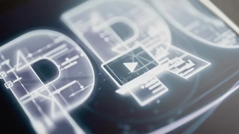 Fingertip activates a triangular control over pale circuit lettering Stock Footage 347586213