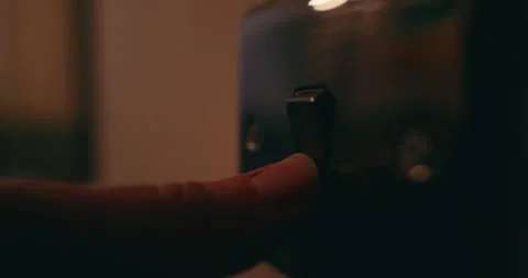 Fingertip Flipping Light Switch to Brighten Indoor Space Stock Footage 329028035