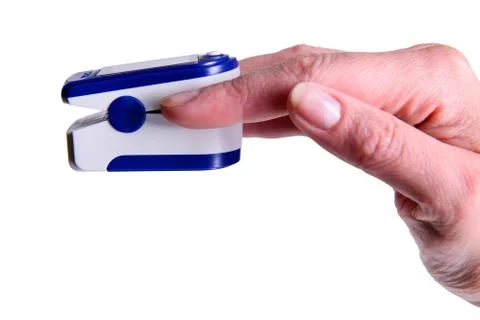 Fingertip Oxygen Sensor Pulse Rate Health Testor Oximeter  stock image isolat Stock Photos