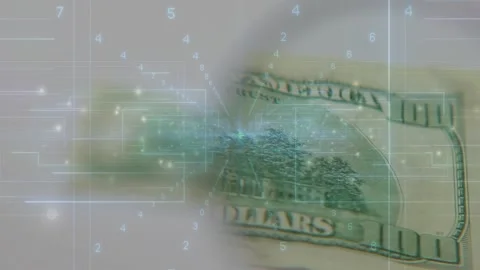 Fingertip touching edge folded US 100 bill sliding rotating revealing back front 動画素材 329433770