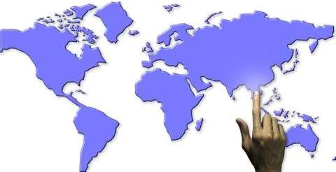 Fingle point of world map Stock Photos