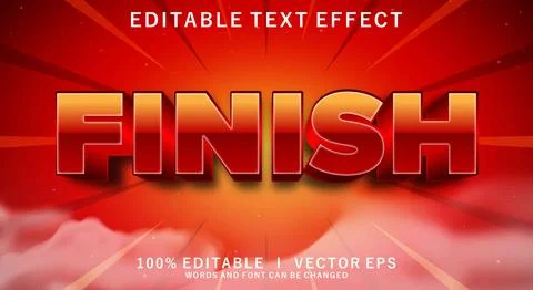 Finish 3d vector text effect with modern style design Stock Illustration