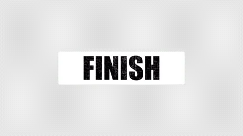 Finish black text label animation Stock Footage 335895420