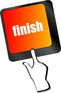 Finish button on black internet computer keyboard Illustrazione stock