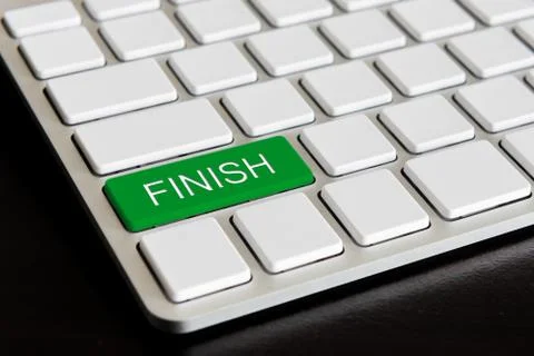 " finish " button on computer keyboard Stock Photos