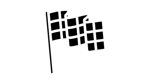 Finish flag check mark glyph icon animation Stock Footage 326742651