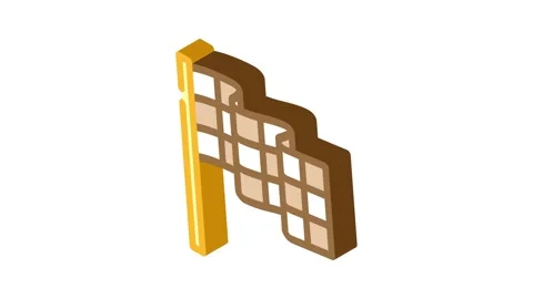 Finish flag check mark isometric icon animation Stock Footage 327289470