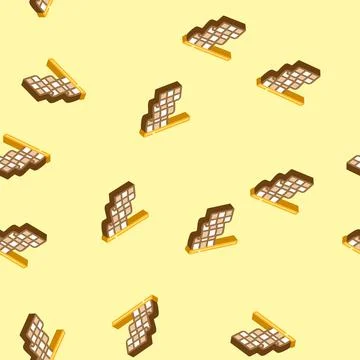 Finish flag check mark isometric icon seamless pattern イラスト素材