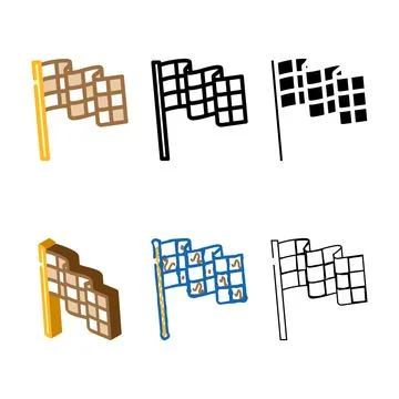 Finish flag check mix mark color icon vector 库存插图