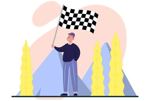 Finish Flag Concept Illustration Stock Illustration