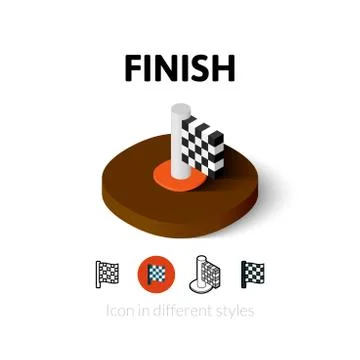 Finish icon in different style Stock Illustration