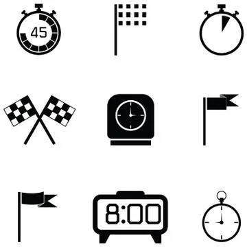 Finish icon set Illustrazione stock