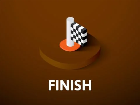 Finish isometric icon, isolated on color background Stock Illustration