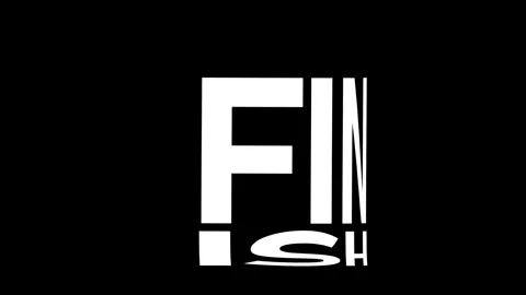 Finish Kinetic Warp Text Animation Stock Footage 314998636