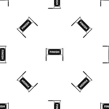 Finish line gates pattern seamless black Stock Illustration