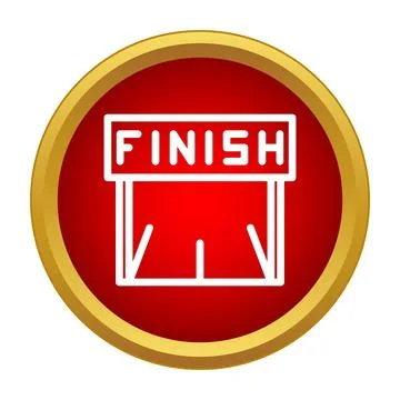 Finish line icon on red button vector illustration Stock Illustration