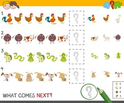 Finish the pattern activity Cartoon Illustration of Finishing the Pattern ... Stock Photos