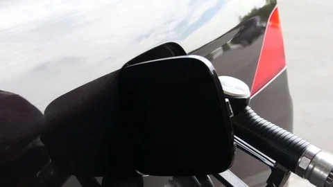 Finish for refueling car with pump Stock Footage 72802963