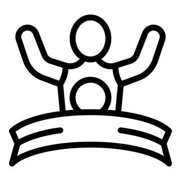 Finish runner icon outline vector. Sprint race athlete Stock Illustration