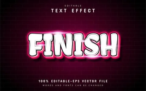 Finish text effect Stock Illustration