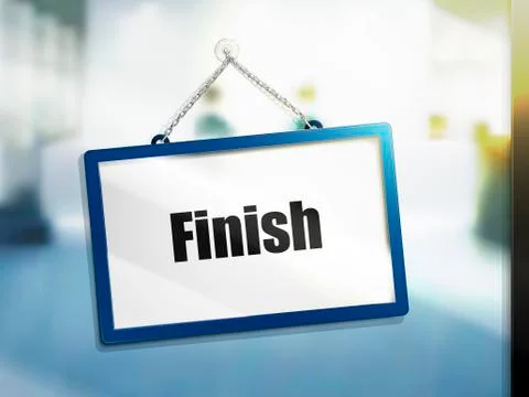 Finish text sign Stock Illustration