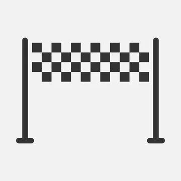 Finish vector icon. Checkered racing flag sign Stock Illustration